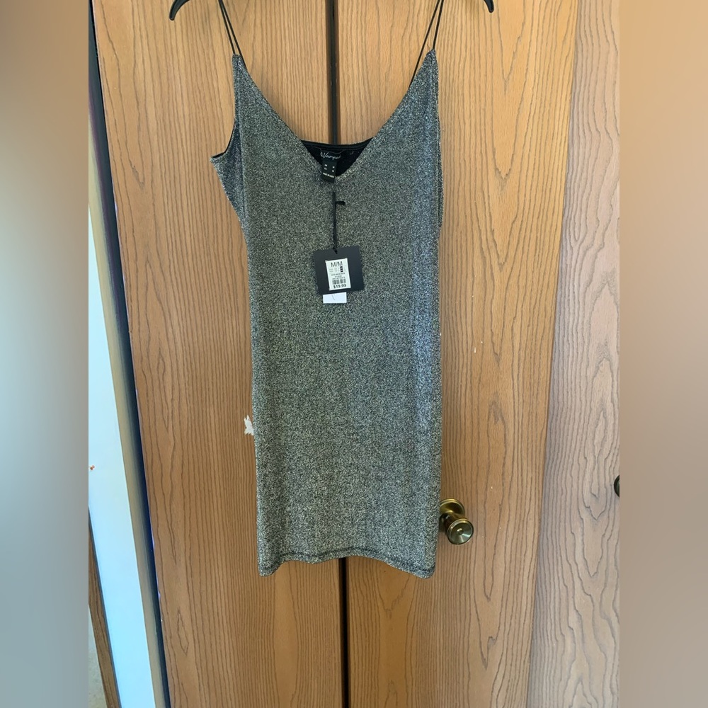 Silver sparkly body con dress